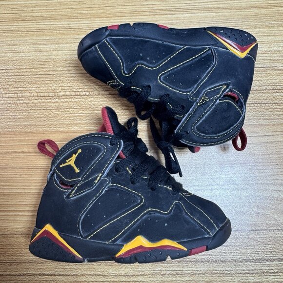 Air Jordan 7 Citrus Shoes Toddler Size 6C Baby Kids Black Red DJ2776-081 - Picture 3 of 8